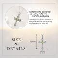 wholesale 925 Sterling Silver Cross Pendant Necklace With Abalone Shell Two Tone Plating-0-2