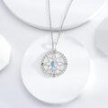 wholesale 925 Sterling Silver Compass Pendant Necklace with Opal Stone for Nurses Artists and Chemists Inspiring Gifts-0-3