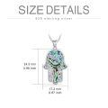 wholesale 925 Sterling Silver Abalone Shell Hamsa Evil Eye Tree of Life Elephant Pendant Necklace-0-5