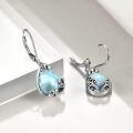 wholesale 925 Sterling Silver Teardrop Earrings Wholesale With Blue Stone-0-4