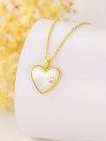 TOUPOP 14K Gold Paw Print & Heart Pendant Necklace, 18"-0-1