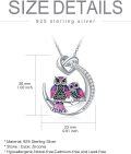 wholesale 925 Sterling Silver Purple Enamel Double Owls Love Knot Pendant Necklace for Women-0-3