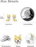 wholesale 925 Sterling Silver Gold Plated Shiba Inu Dog Stud Earrings for Women - Dog Mom Gift-0-4