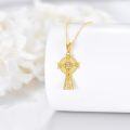 wholesale 14K Gold Celtic Knot Diamond Cross Pendant Necklace for Women - Dainty Solid Religious-0-2