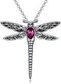 wholesale Sterling Silver Stone Dragonfly Urn Necklace for Ashes w Filling Tool-0-59