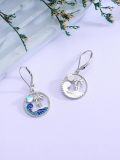 wholesale TOUPOP Palm Tree Wave Leverback Earrings 925 Sterling Silver Ocean Beach Earring Moonstone Jewelry For Women Friends Christmas Birthday Gifts -0-2