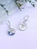 TOUPOP Sterling Silver Moonstone Palm Tree Wave Leverback Ocean Beach Earrings-0-2