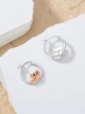 wholesale 925 Sterling Silver Rose Gold Axolotl Huggie Hoop Earrings for Women-0-2