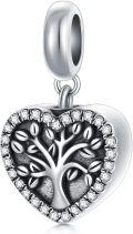 wholesale 925 Sterling Silver Heart Shaped Family Tree Urn Pendant with Family Engraving and Funnel Set for Ashes -0-1