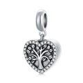 wholesale 925 Sterling Silver Heart Shaped Family Tree Urn Pendant with Family Engraving and Funnel Set for Ashes -0-1