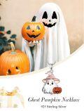 wholesale TOUPOP Halloween Necklace 925 Sterling Silver Witch Moon/ghost Pumpkin/bat Pendant Jewelry Christmas Birthday Halloween Gifts For Women -0-5