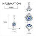 wholesale 925 Sterling Silver Blue Crystal Evil Eye Drop Earrings for Women and Teenage Girls-0-2