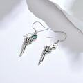 wholesale 925 Sterling Silver with Turquoise Stone Revolver Design Western Style Drop Earrings for Women-0-2