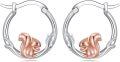 wholesale 925 Sterling Silver Rose Gold Squirrel Huggie Hoop Earrings for Women Girls Minimalist s 3D Animal Design Lightweight Comfortable Wear Everyday Use Fashion Accessories-0-0