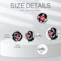 wholesale 925 Sterling Silver Red CZ Flower Stud Earrings Gifts for Girls/Wife/Mom/Birthday/Christmas-0-3