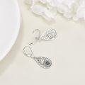 wholesale 925 Sterling Silver Teardrop Flower Drop Earrings with Sunflower and Hummingbird Design-0-4