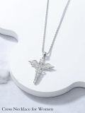 wholesale TOUPOP Sterling Silver Caduceus Angel Nursing Necklace Cross Pendant Birthstone Necklace Gifts For Nurse Women -0-3