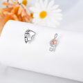 wholesale 925 Sterling Silver Treble Clef & Rose Love Pendant Drop Earrings Gift for Her-0-2