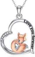 wholesale 925 Sterling Silver Love You Forever Fox Pendant Necklace-0-0