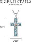 wholesale Sterling Silver Turquoise Cross Birth Flower Necklace 12 Month Pendant for Women Mom-0-14