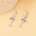 wholesale 925 Sterling Silver Cocktail Glass with Lemon Slice Dangle Earrings - Wine  for Women-0-1