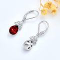 wholesale Sterling Silver Crystal Leverback Celtic Knot Birthstone Drop Earrings for Women-0-3