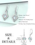 wholesale TOUPOP Lotus Earrings Sterling Silver Dainty Moonstone Leverback Dangle Drop Earrings Lotus Jewelry Birthday Mother's Day Gifts For Women Her Mom -0-1