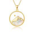 wholesale 925 Sterling Silver Mountain Landscape Pendant With Mother Of Pearl Inlay-0-0