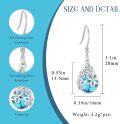 wholesale 925 Sterling Silver Turquoise Daisy Earrings – Hypoallergenic, 0.39x1.1 Inch, 3.2g-0-2