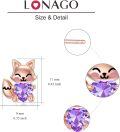 wholesale 925 Sterling Silver Pink Crystal Love Heart Fox Stud Earrings for Girls and Women-0-29