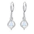 wholesale 925 Sterling Silver Opal Blue Pink White Moonstone Moss Agate Heart Teardrop Leverback Earrings-0-0