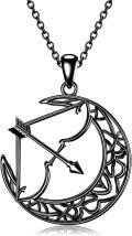 wholesale Rose Gold 925 Sterling Silver Moon & Arrow Pendant Necklace - Archer's Hunt Jewelry for Women-0-10