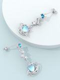 wholesale 925 Sterling Silver Blue Topaz & Heart-Shaped Stone Leverback Dangle Drop Earrings for Women-0-3