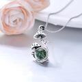 wholesale 925 Sterling Silver Mushroom and Mossy Stone Pendant Necklace for Women - Witchcraft & Pagan Jewelry-0-1