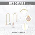 wholesale 14K Gold Opal Teardrop Threader Earrings - Elegant Long Dangle s for Her-0-3