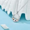 wholesale 925 Sterling Silver Cute Axolotl Pendant Necklace Rose Gold Wings Zircon Flower Wreath For Women-0-4