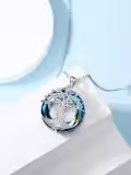 TOUPOP Sterling Silver Crystal Tree Of Life 2 Sisters Holding Hands Necklace-0-2