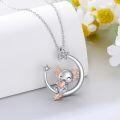 wholesale 925 Sterling Silver Axolotl Moon Star Pendant Necklace for Girls Gifts-0-2