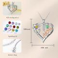 TOUPOP Sterling Silver & Mom's Birthstone Necklace For Women-0-4
