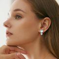 wholesale 925 Sterling Silver Blue Cat Heart Cubic Zirconia Drop Earrings For Women-0-2