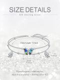 wholesale 925 Sterling Silver 925 Butterfly & Heart Opal Stone Adjustable Bracelet Gift for Women and Girls-0-1