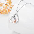wholesale 925 Sterling Silver Heart-Shaped Unicorn and Girl Pendant Necklace with I Love You Forever Engraving for Women-0-1