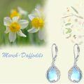 wholesale 925 Sterling Silver Blue Moonstone Birth Flower Filigree Teardrop Dangle Leverback Earrings-0-2