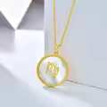 wholesale 925 Sterling Silver Mother of Pearl Scorpio Zodiac Pendant Necklace-0-1