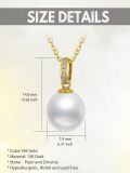 TOUPOP 14K Gold Freshwater Pearl Necklace with Bow/Heart/Dolphin Pendant-0-3