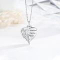 wholesale 925 Sterling Silver Angel Wing Heart Cremation Jewelry Keepsake Urn Necklace with Funnel and Fill Kit-0-2