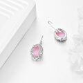 wholesale 925 Sterling Silver Pink Mother of Pearl Shell Oval Leverback Filigree Boho Dangle Earrings-0-4