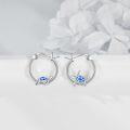 wholesale 925 Sterling Silver Turtle Hoop Earrings with Blue Opal for Women Gifts-0-4