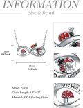 wholesale 925 Sterling Silver Infinity Love You to the Moon and Back Ladybug Mushroom Pendant Necklace for Women-0-3