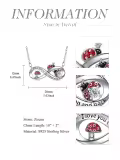 wholesale 925 Sterling Silver Infinity Love You to the Moon and Back Ladybug Mushroom Pendant Necklace Wholesale for Women-0-3